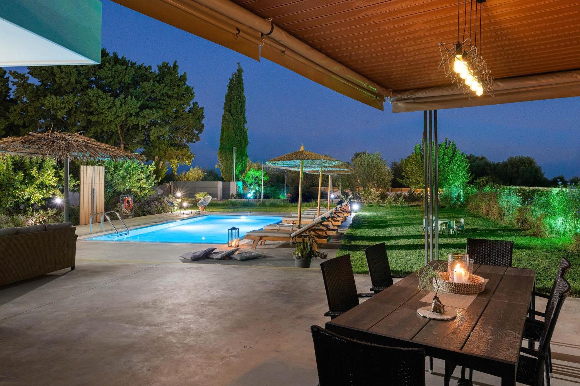 Ethria Pool Villa With Heated Jacuzzi Afantou Exterior photo