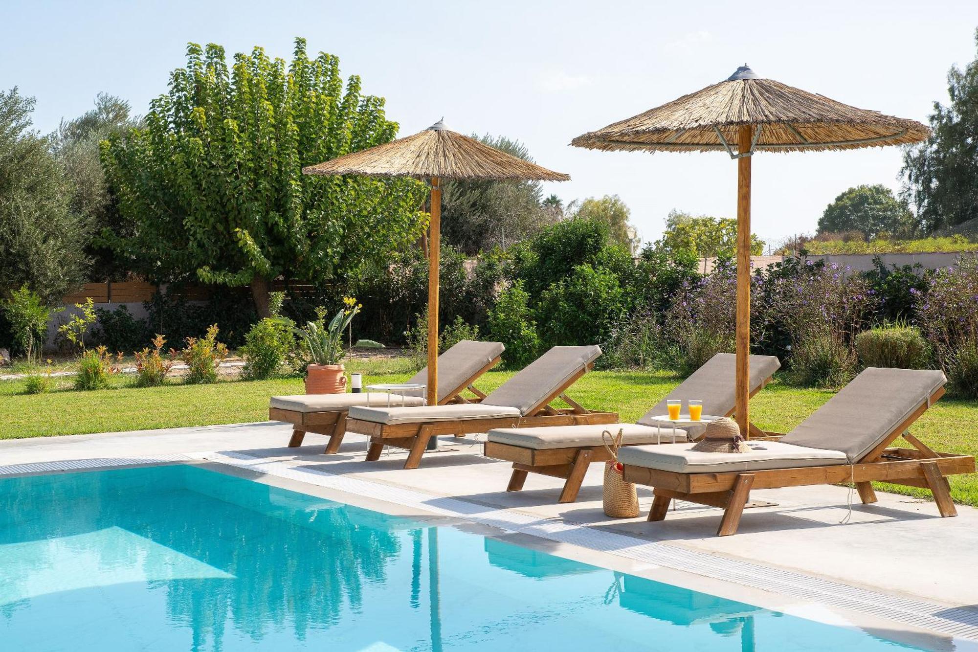 Ethria Pool Villa With Heated Jacuzzi Afantou Exterior photo