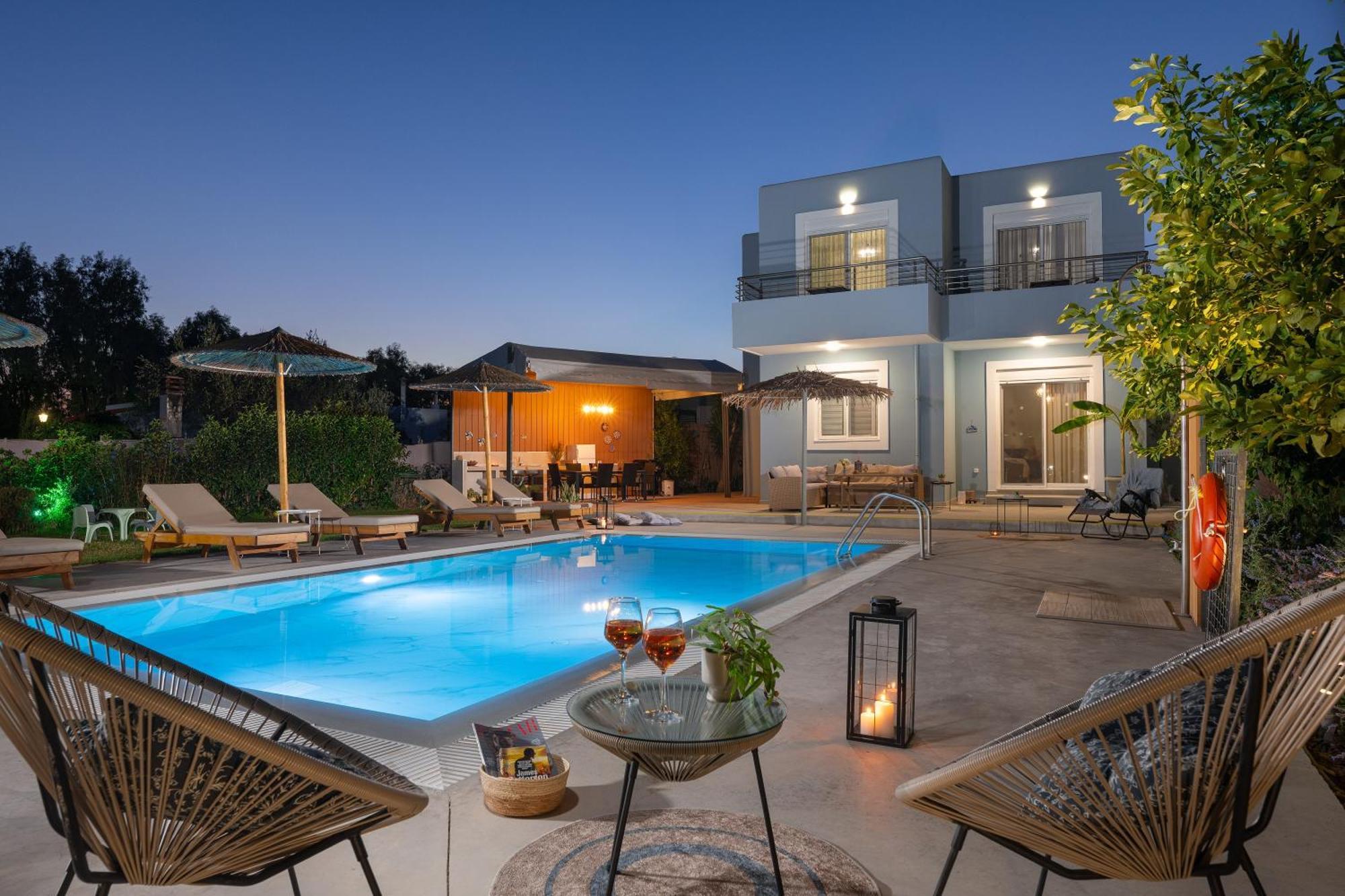 Ethria Pool Villa With Heated Jacuzzi Afantou Exterior photo