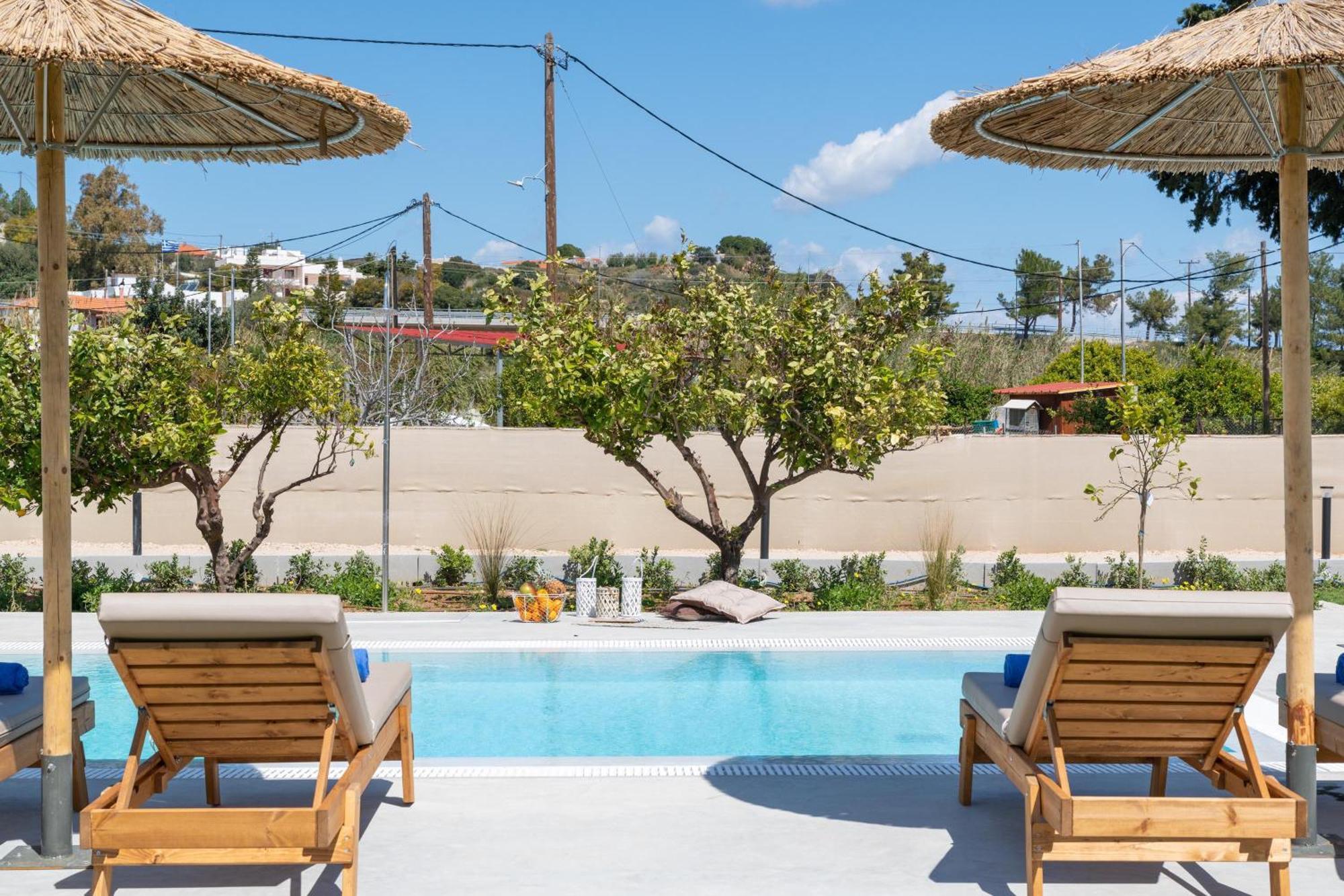 Ethria Pool Villa With Heated Jacuzzi Afantou Exterior photo
