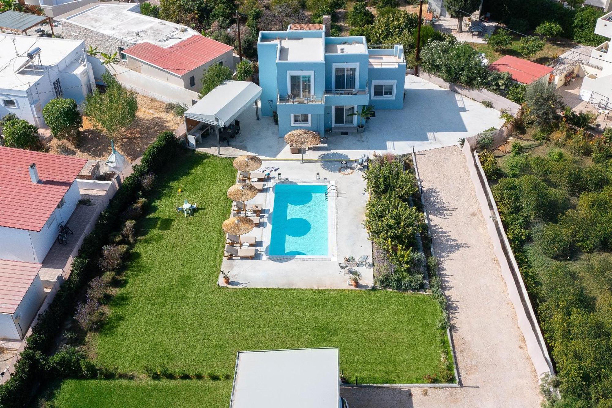 Ethria Pool Villa With Heated Jacuzzi Afantou Exterior photo
