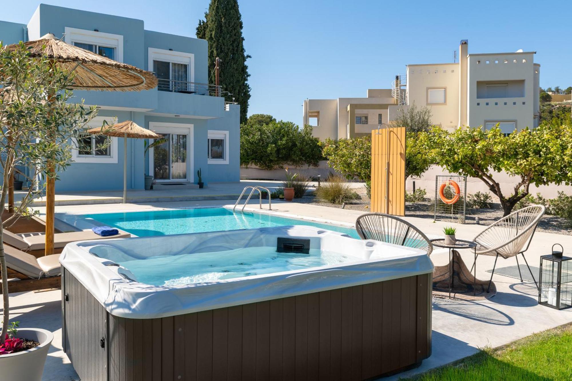 Ethria Pool Villa With Heated Jacuzzi Afantou Exterior photo