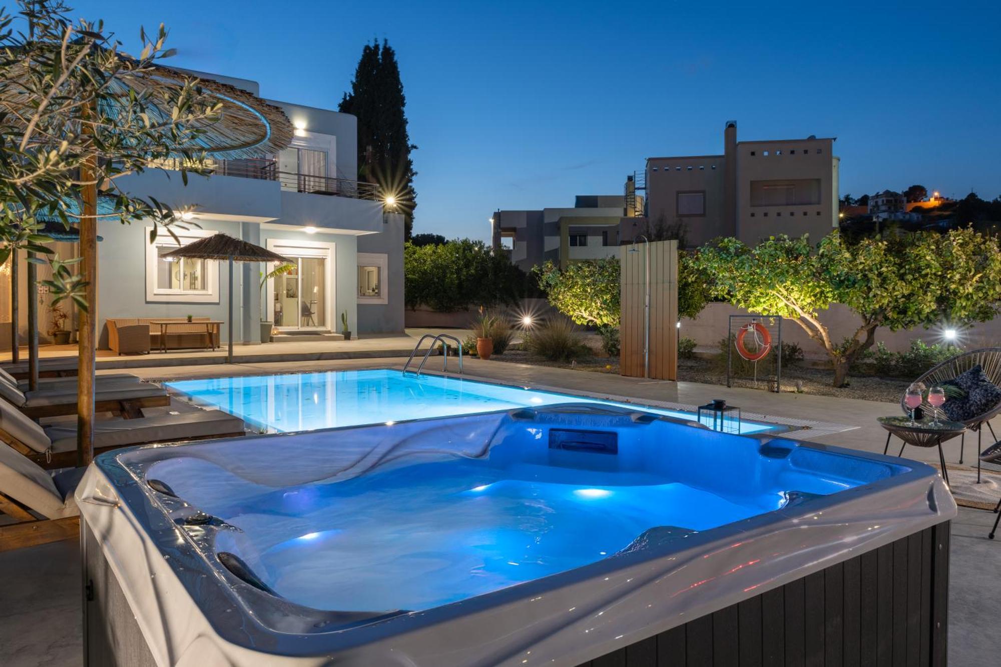 Ethria Pool Villa With Heated Jacuzzi Afantou Exterior photo